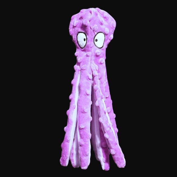 Purple Octopus Medium Dog Toy Squeaker Crinkle Stuffing Free - Picture 1 of 4